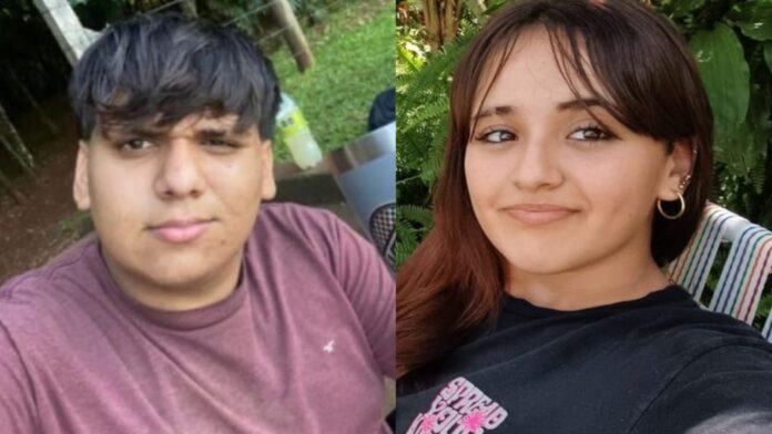 Maximiliano Bulfe (16) y Amaia Fiorela Romero (13), fallecidos en el accidente.
