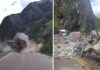 derrumbe de piedras en Perú