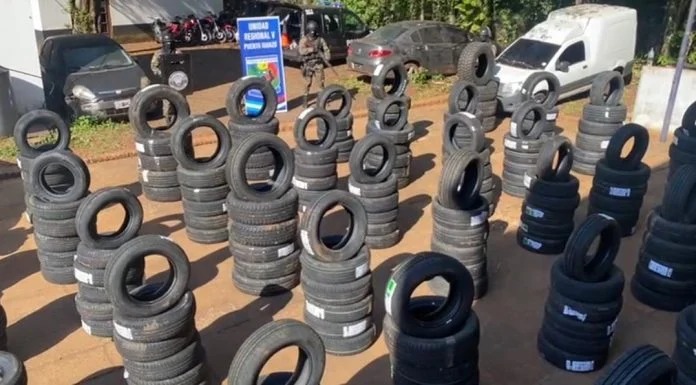 contrabando de neumáticos en Iguazú