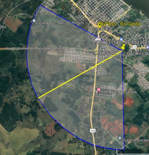 La geolocalización del celular del hombre desaparecido. 