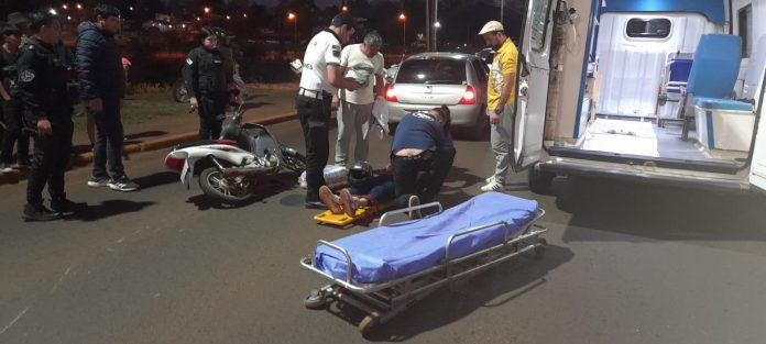 motociclista despistó en Posadas