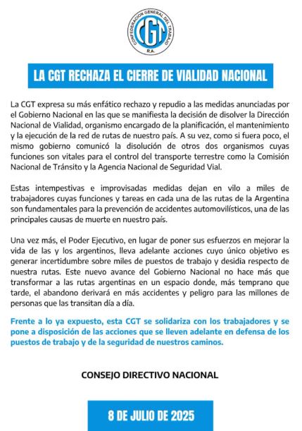 cierre de vialidad nacional