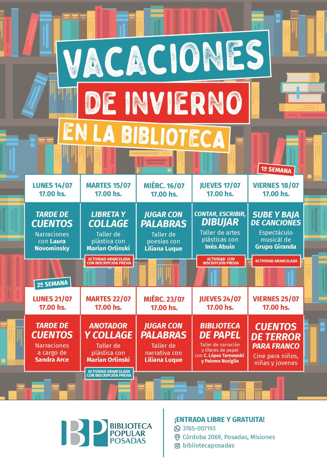 Vacaciones en la Biblioteca Popular Posadas