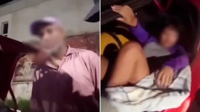 taxista tiene su pareja en el baul