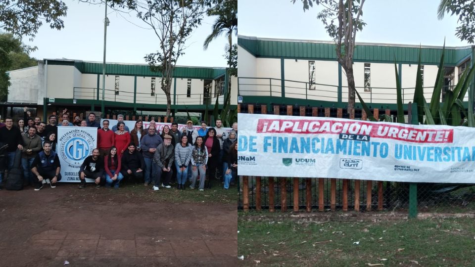 Eldorado frente a la Facultad de Ciencias Forestales en defensa de la universidad pública