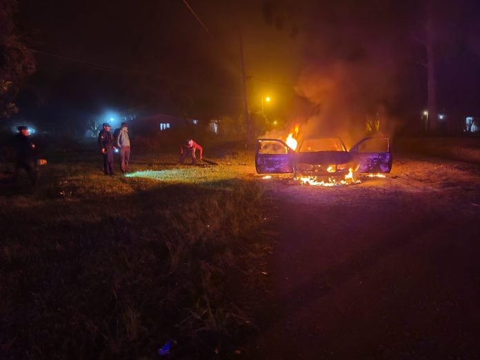 Incendio auto San Javier