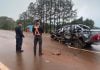 Choque entre una camioneta y un camión en la Ruta 14 dejó dos personas lesionadas en Fracrán
