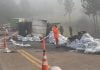 Vuelco de un camión en la Ruta 12: investigan un posible choque con otro vehículo entre Loreto y San Ignacio