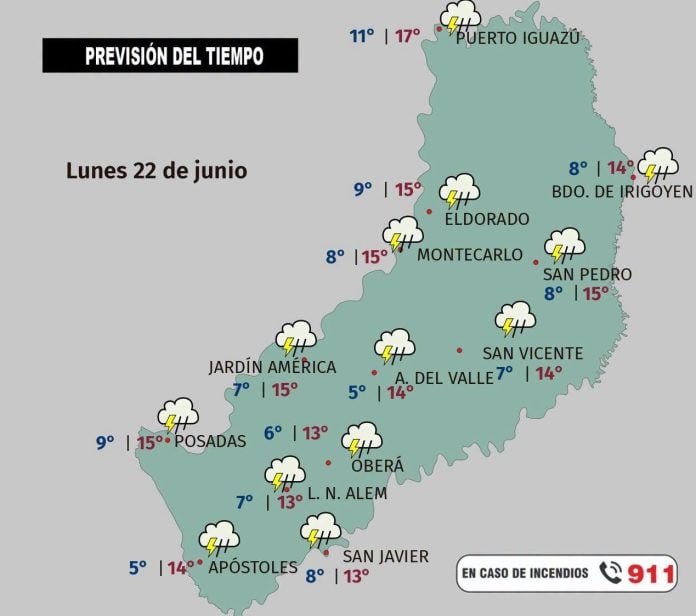 pronostico lunes 22 junio