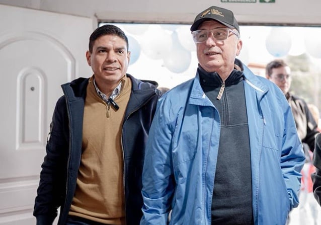 Fernando Meza con Hugo