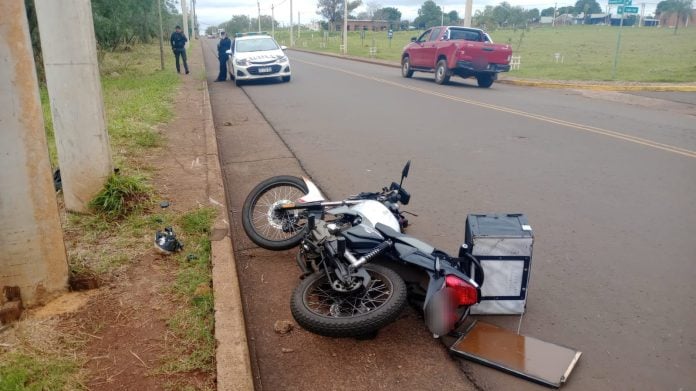 despiste de moto en Posadas