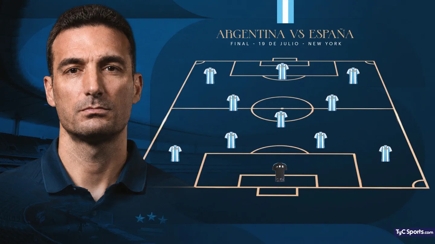 Por Malvinas, por el Diego, por la última de Leo: así es la formación de Argentina vs. España, hoy por la final del 