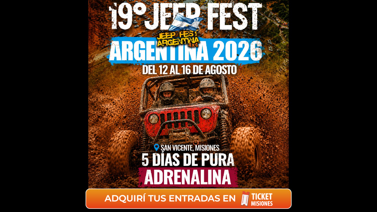 Ticket Misiones | Jeep Fest Argentina 2026: San Vicente recibirá cinco días de motores, barro, shows en vivo y el sorteo de una Jeep 0km